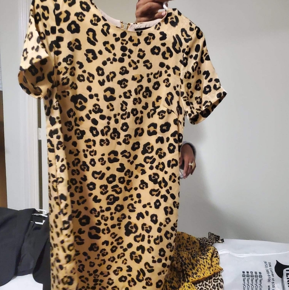 Leopard shirt dress